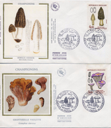 1987 France 4 FDC  Mushrooms / Fungi / Setas / Champignons - Pilze