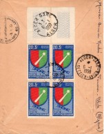 Algeria / Alger-Israel 1959 "Fondation Maréchal De Lattre" Block Of 4 Stamps+single, Mailed Cover 7 - Brieven En Documenten