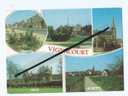 CPM   -   Vignacourt  (Somme )  - Rue D'Amiens  -  Rue De Daours  -  L'Eglise  -  Le Parc - Le Vert Galant - Vignacourt