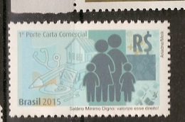 Brazil ** & Pay Worthy Minimum, Cherish This Law 2015 (5567) - Unused Stamps
