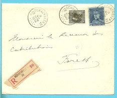 320+401 Op Brief Aangetekend Met Postagentschapstempel (Agence) * SCHAERBEEK 12 * - 1934-1935 Leopold III.