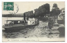 CPA - LA BOUILLE, ARRIVEE DU BATEAU DE ROUEN - Seine Maritime 76 - Circulé 1908 - La Bouille