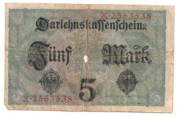 Allemagne. Reichsbanknote 5 Mark. Août 1917 - 5 Mark