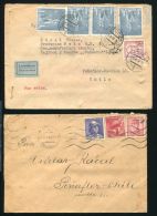 CZECHOSLOVAKIA AIRMAIL COVERS TO CHILE 1940s - Poste Aérienne