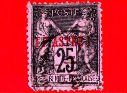 FRANCIA - LEVANT - Usato - 1886 - Type SAGE - 1 Su 25 Piastre - Used Stamps