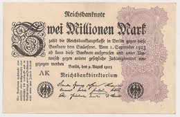 Allemagne. Reichsbanknote 2 Millions Mark. Août 1923 Neuf Mint - 2 Miljoen Mark