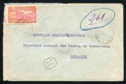 REUNION TO COSTA RICA REGISTERED COVER - Lettres & Documents