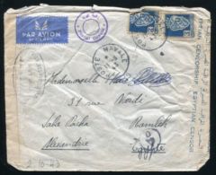 ALGERIA FRENCH AFRICA WW2 TO EGYPT DOUBLE CENSOR - Lettres & Documents