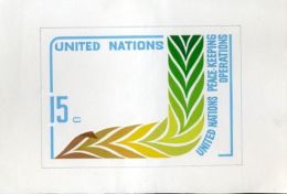 UNITED NATIONS 1980 PEACE KEEPING ORIGINAL ARTWORK - Autres & Non Classés