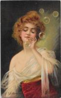 CPA ASTI Vernon Ou Type Femme Girl Woman Artist Non Circulé Bulles De Savon - Asti