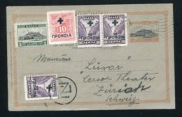 GREECE STATIONERY 1937 CURRENCY CONTROL MARKING SWITZERLAND - Cartas & Documentos