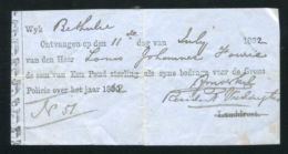 SOUTH AFRICA 1862 RECEIPT FOR £1 BORDER POLICE BETHULIE 1862 - Oranje Vrijstaat (1868-1909)