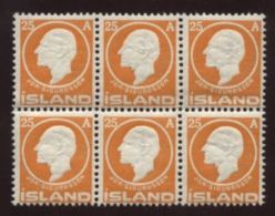 ICELAND 1911 SIGURDSON 25a BLOCK OF 6 - MNH! - Blocks & Kleinbögen