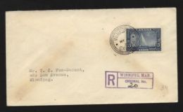 CANADA YACHTING FDC BRITANNIA, WINNIPEG 1935 - Enveloppes Commémoratives