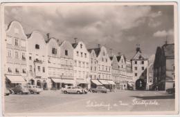 AK - OÖ - Schärding - Stadtplatz Mit Geschäfte Und Automobile - Schärding