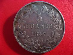 5 Francs Louis-Philippe 1847 A Paris 2346 - 5 Francs