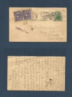 Usa - Stationery. 1934 (July) Belleville, Mich - CANADA, Coburg (6 July) 1c Green Stat Card, Slogan Air Cancel + Taxed + - Autres & Non Classés