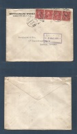 Usa - Xx. 1925 (22 Apr) Kansas City, MO - Germany, Hamburg (6 May) Witta Engine Works Multikd Envelope / 2c Coil Stamp O - Andere & Zonder Classificatie