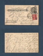 Usa - Hawaii. 1902 (Oct 4) Honolulu - Germany, Trebensee (28 Oct) 1c Black Stat Card + 2c Adtl, Cds. Fine. Cover, Envelo - Autres & Non Classés