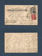 Usa - Hawaii. 1902 (Oct 4) Honolulu - Germany, Trebensee (28 Oct) 1c Black Stat Card + 2c Adtl, Cds. Fine. Cover, Envelo - Other & Unclassified