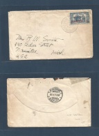 Turkey. 1922 (Sept) Hotel Tokatlian - USA, Mich, Mamistee. Ovptd Issue, Fkd Env. Hotel Cachet. Cover, Envelope, Carta. - Other & Unclassified
