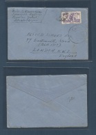 Syria. 1954 (24 July) Alep - London, UK. Fkd Envelope With Bilingual Tourist Slogan Special Cachet. Cover, Envelope, Car - Syria