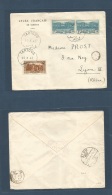 Syria. 1940 (30 Oct) Tartous - France, Lyon (23 Nov) Multifkd Envelope; Bilingual Cachet + Censor Control. Via Alep. VF - Syria