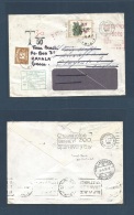 Switzerland - Xx. 1970 (2 Sept) Lamsane - Greece Kavata - UK. Machine Fkd Env + Fwded + GB Postage Due 5d. Fine Three - - Other & Unclassified