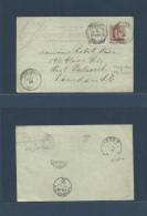 Marruecos - French. 1906 (7 Apr) Mogador - London, UK (23 Apr) 5c / 10 Red Ovptd Stat Card + 5c Adtl, Cds. Via Tanger. C - Morocco (1956-...)