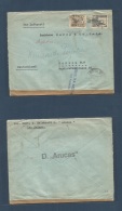 E-Canarias. 1937 (Mayo) Puerto De La Luz - Alemania, Berlin Via Aerea. Lufthausa + Censura Sobre Franqueo Sello Sobrec. - Other & Unclassified