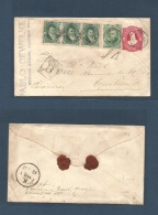 Argentina. 1887 (12 Sept) Buenos Aires (Cert Nº2) - Denmark, Copenhagen (12 Oct) Registered 8c Red Stat Env + 10c G - Other & Unclassified