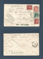 Argentina - Stationery. 1890 (21 Sept) Rosario - Germany, Bad Rehburg. 5c Red Stationary Envelope + 3 Adtls. Tied Blue G - Andere & Zonder Classificatie