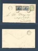 Argentina - Stationery. 1892 (12 Oc) Buenos Aires Local Usage 16c Green Embossed Stat Envelope With Complete Color Issue - Other & Unclassified