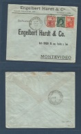 Argentina - Xx. 1902 (20 Aug) Buenos Aires - Uruguay, Montevideo. Multifkd Mixed Issues Envelope Bearing 1 Peso Rate By - Andere & Zonder Classificatie