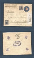 Argentina. 1903 (January) Bs As - France, Vosges, Neufchateu (14 Feb) Registered 5c /12c Blue Stationary Envelope + 2 St - Other & Unclassified