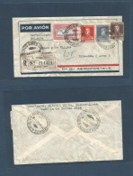 Argentina - Xx. 1938 (25 Nov) BA - Netherlands, Scheemda. Registered Air Multifkd Envelope. Including Air Tax Stamp Via - Altri & Non Classificati