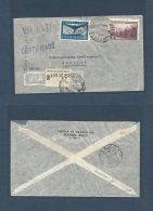 Argentina - Xx. 1941 (9 Aug) Airmails - Lati. Bs As - Zurich, Switzerland (1-2 Sept) Registered Multifkd Envelope. Camed - Other & Unclassified