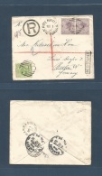 Australia. 1897 (Nov 1) Victoria, Bulbuln - Germany, Berlin (5 Dec) Via Warraoul. Gorgeous Registered Multicolor Fkd Env - Autres & Non Classés