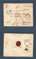 Austria. 1861 (14 July) Wien - Spain, Valencia (20 July) Envelope Cash Rate Paid, Cds + Pp + Arrival "8rs" Blue + Routed - Autres & Non Classés