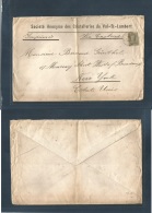 Belgium. 1881 (18 July) Val St. Lambert - USA, NYC. Unsealed Comercial Envelope Single Frkd 20c Green Cds At Doble Pm Ra - Autres & Non Classés