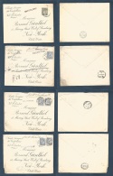 Belgium. 1900. Val St. Lambert, Anvers - USA, NYC. 4 Fkd + Perfin Covers With 4 Diff + Flemish + Names Vadeland, Noordla - Autres & Non Classés