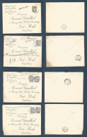 Belgium. 1900. Val St. Lambert, Anvers - USA, NYC. 4 Fkd + Perfin Covers With 4 Diff + Flemish + Names Vadeland, Noordla - Other & Unclassified