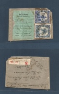 Belgian Congo. 1945 (18 Aug) Nouvelle Anvers - Roulers, Belgium. Registered Label Sack Tag At 6 Fr 30c Rate, Cds + Conta - Other & Unclassified