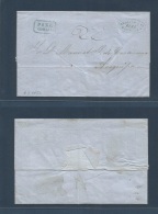 Chile. 1853 (5 July) Cobija - Arequipa, Peru. EL Full Text, With Blue Box "PSNC / Cobija" Of The Pacific Steam Navigatio - Chili