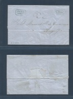 Chile. 1853 (5 July) Cobija - Arequipa, Peru. EL Full Text, With Blue Box "PSNC / Cobija" Of The Pacific Steam Navigatio - Chile