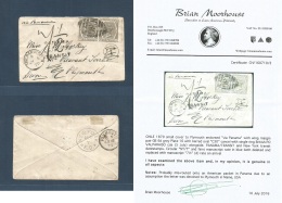 Chile. 1879 (5 July) British Post Office. Valparaiso - Plymouth, Devon. (18 Aug) UK. Fkd Env Via Panama (26 July) 6d Gre - Chile