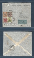 China - XX. 1935 (9 May) 1$ Stamp On Cover. Canton - Germany, Hamburg. Air Multifkd Envelope Via Indonesia - Amsterdam D - Otros & Sin Clasificación