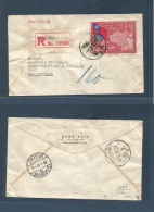 China - Xx. 1939 (27 Dec) Shanghai - Switzerland, Geneve (20 Jan 40) Single $1 Flags Issue Registered Fkd Comercial Enve - Otros & Sin Clasificación