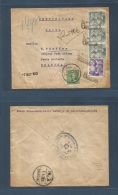 China - Xx. 1940 (6 April) Spain, Barcelona - Shanghai (7 May) Air Registered Multifkd FRANCO Issue Envelope + Chinese P - Autres & Non Classés