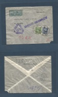China - Xx. 1940 (5 April) Japanese Occup. Tientsin - France, St. Etienne. Air Multifkd Envelope + Insuf Address + Via H - Autres & Non Classés